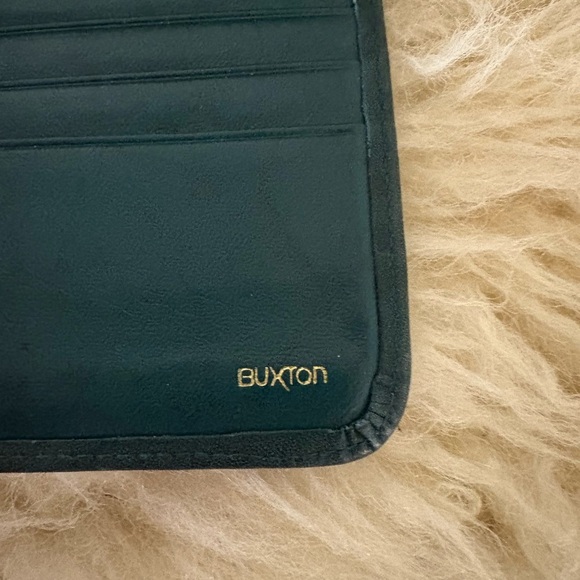 Buxton Dark Green Leather Tri-Fold Checkbook Wallet - Picture 6 of 6